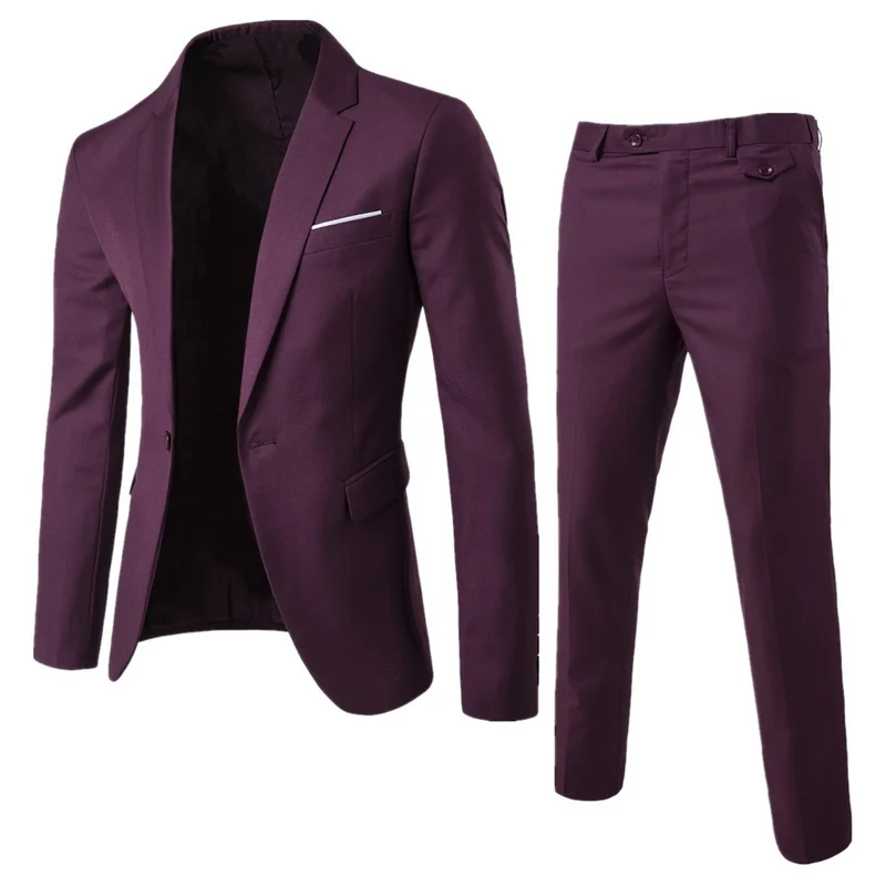 Herren Zweiteiliger Slim-Fit Anzugset mit tailliertem Sakko und schmaler Anzughose Nord Taschen