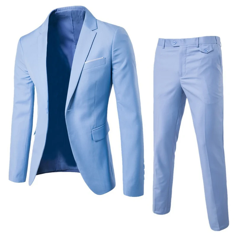 Herren Zweiteiliger Slim-Fit Anzugset mit tailliertem Sakko und schmaler Anzughose Nord Taschen