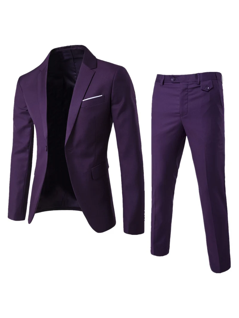Herren Zweiteiliger Slim-Fit Anzugset mit tailliertem Sakko und schmaler Anzughose Nord Taschen