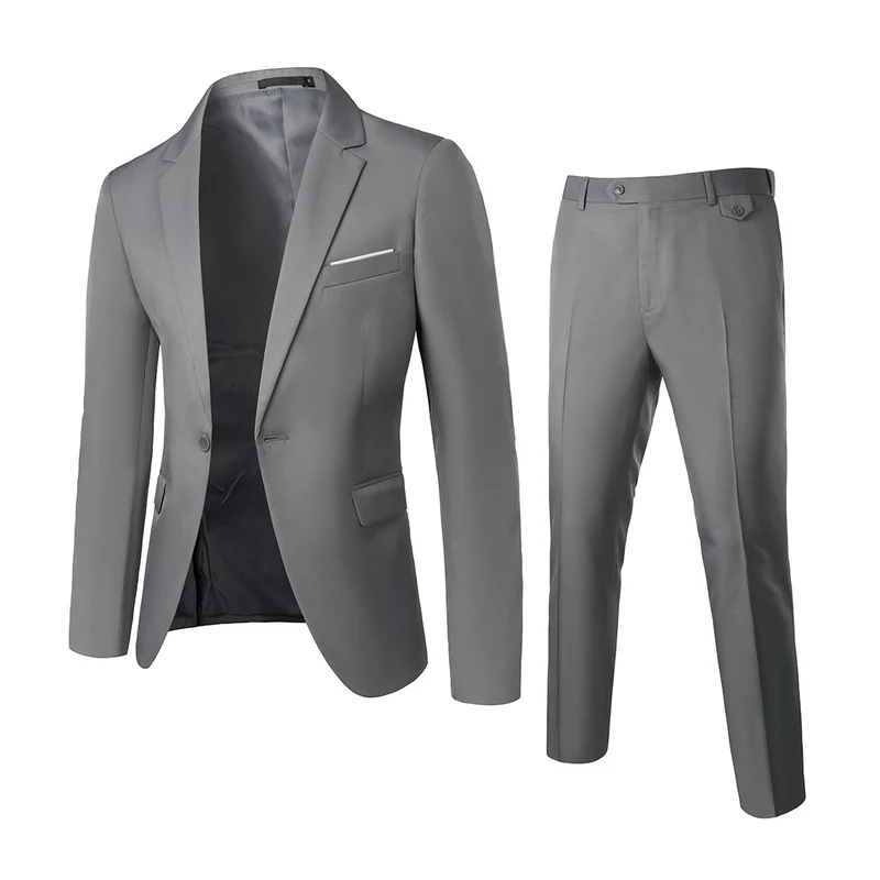 Herren Zweiteiliger Slim-Fit Anzugset mit tailliertem Sakko und schmaler Anzughose Nord Taschen