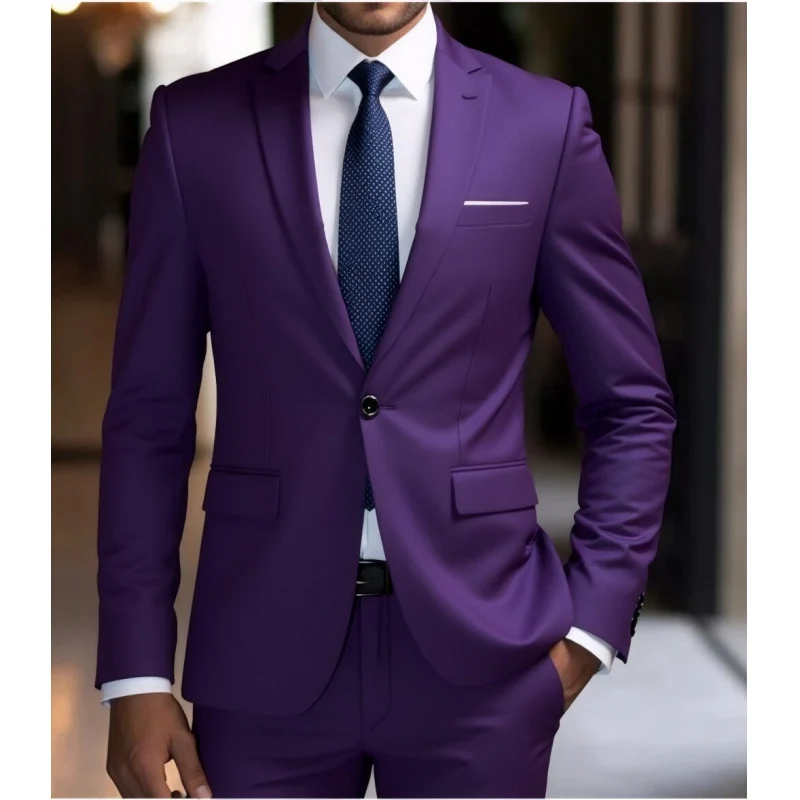 Herren Zweiteiliger Slim-Fit Anzug mit Ein-Knopf-Sakko und schmaler Anzughose Nord Taschen