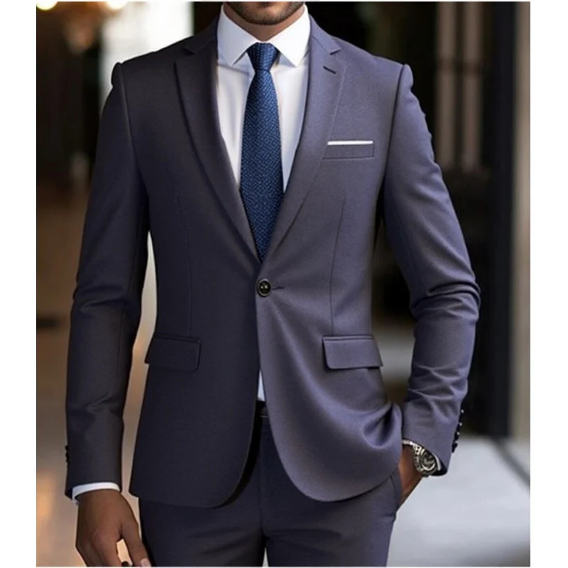 Herren Zweiteiliger Slim-Fit Anzug mit Ein-Knopf-Sakko und schmaler Anzughose Nord Taschen