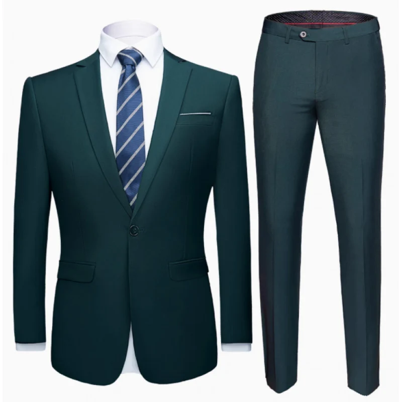 Herren Zweiteiliger Slim-Fit Anzug mit Ein-Knopf-Sakko und schmaler Anzughose Nord Taschen
