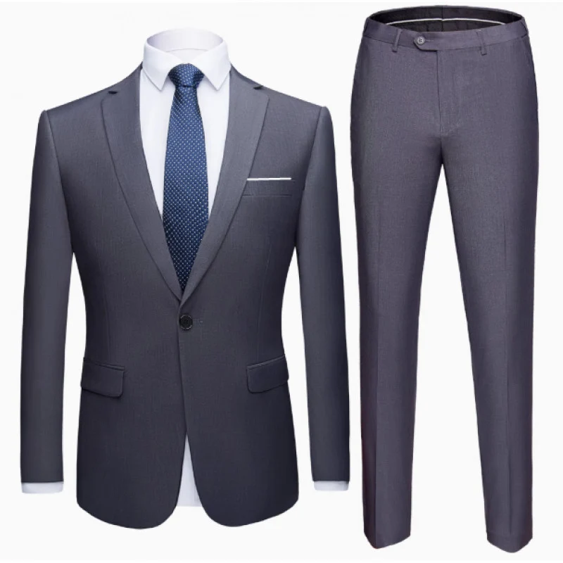 Herren Zweiteiliger Slim-Fit Anzug mit Ein-Knopf-Sakko und schmaler Anzughose Nord Taschen