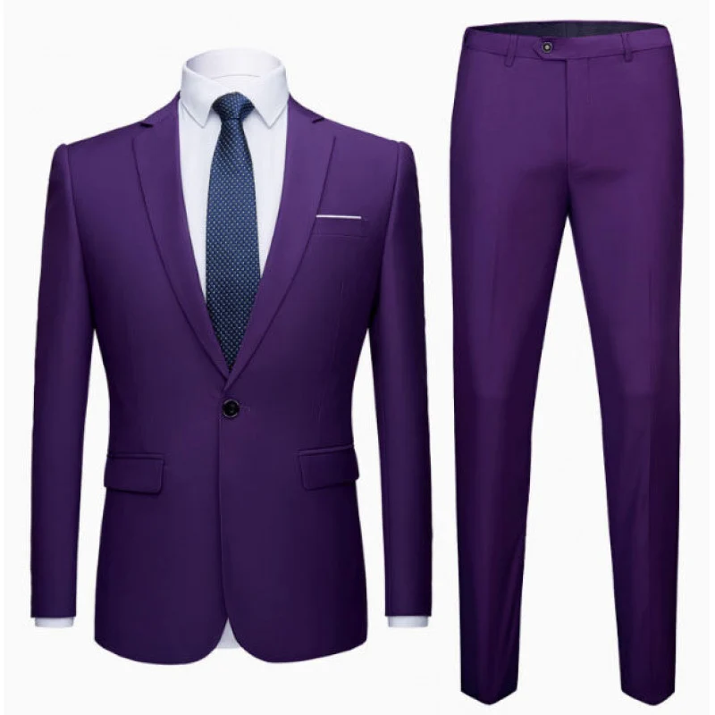Herren Zweiteiliger Slim-Fit Anzug mit Ein-Knopf-Sakko und schmaler Anzughose Nord Taschen