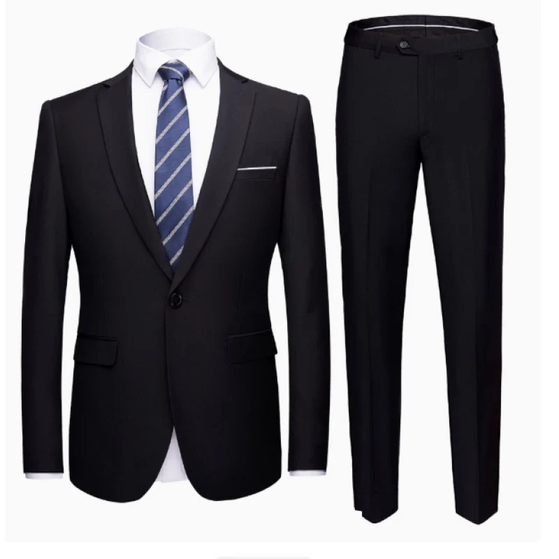 Herren Zweiteiliger Slim-Fit Anzug mit Ein-Knopf-Sakko und schmaler Anzughose Nord Taschen