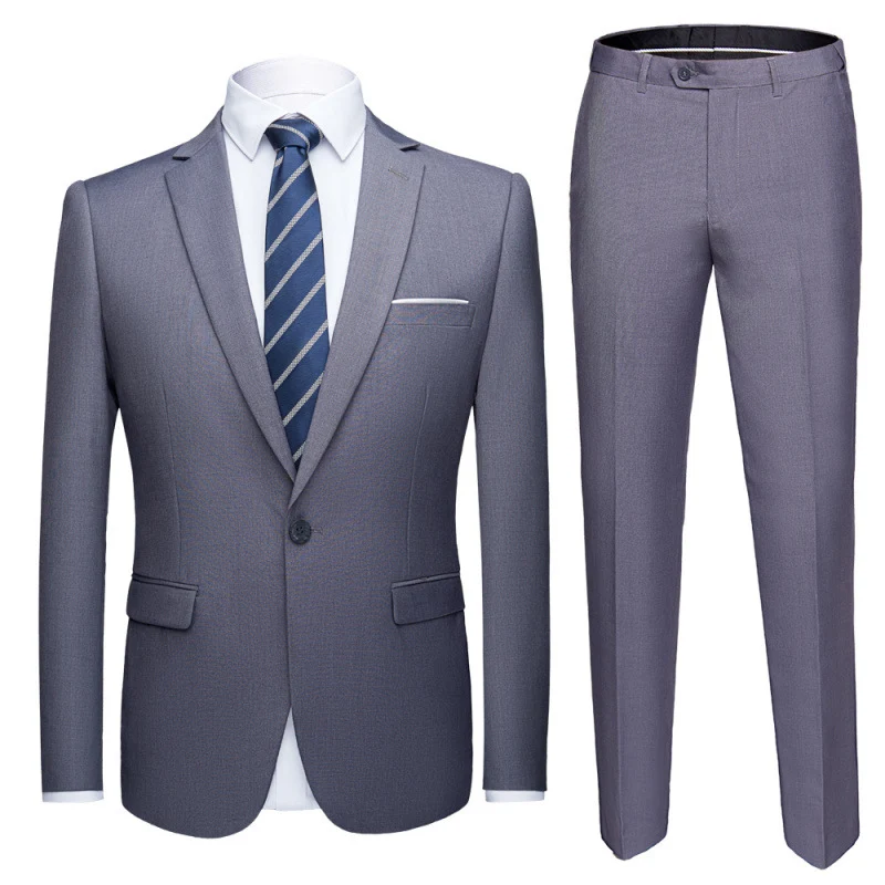Herren Zweiteiliger Slim-Fit Anzug mit Ein-Knopf-Sakko und schmaler Anzughose Nord Taschen