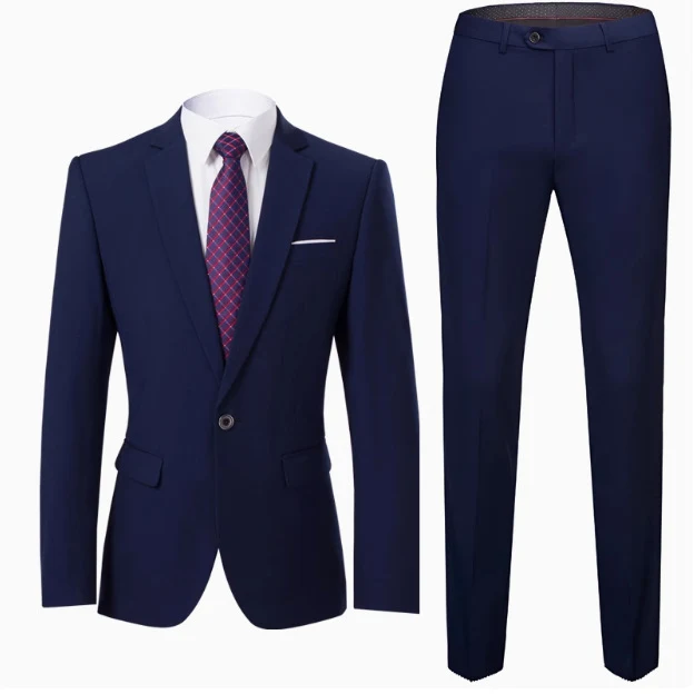 Herren Zweiteiliger Slim-Fit Anzug mit Ein-Knopf-Sakko und schmaler Anzughose Nord Taschen