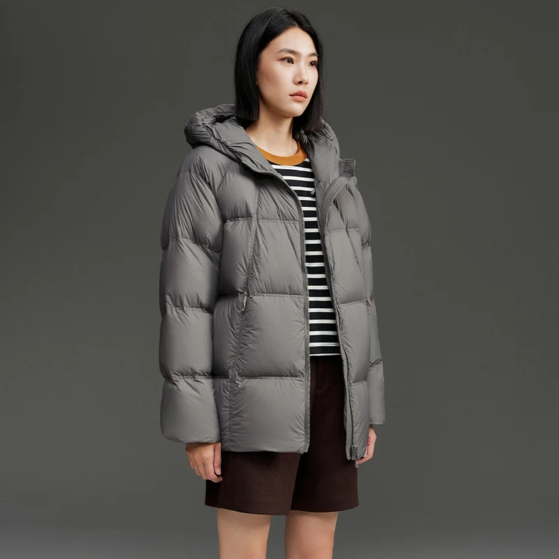 Damen Kurz geschnittene Boxy‑Steppjacke mit abnehmbarer Kapuze und Thermo‑Isolierung Nord Taschen