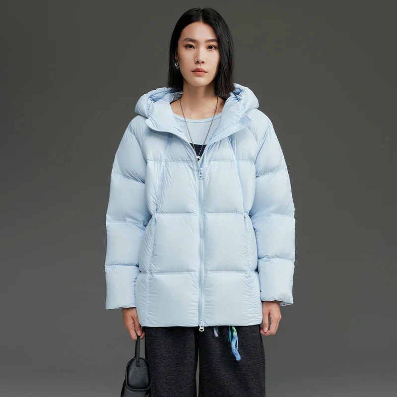 Damen Kurz geschnittene Boxy‑Steppjacke mit abnehmbarer Kapuze und Thermo‑Isolierung Nord Taschen