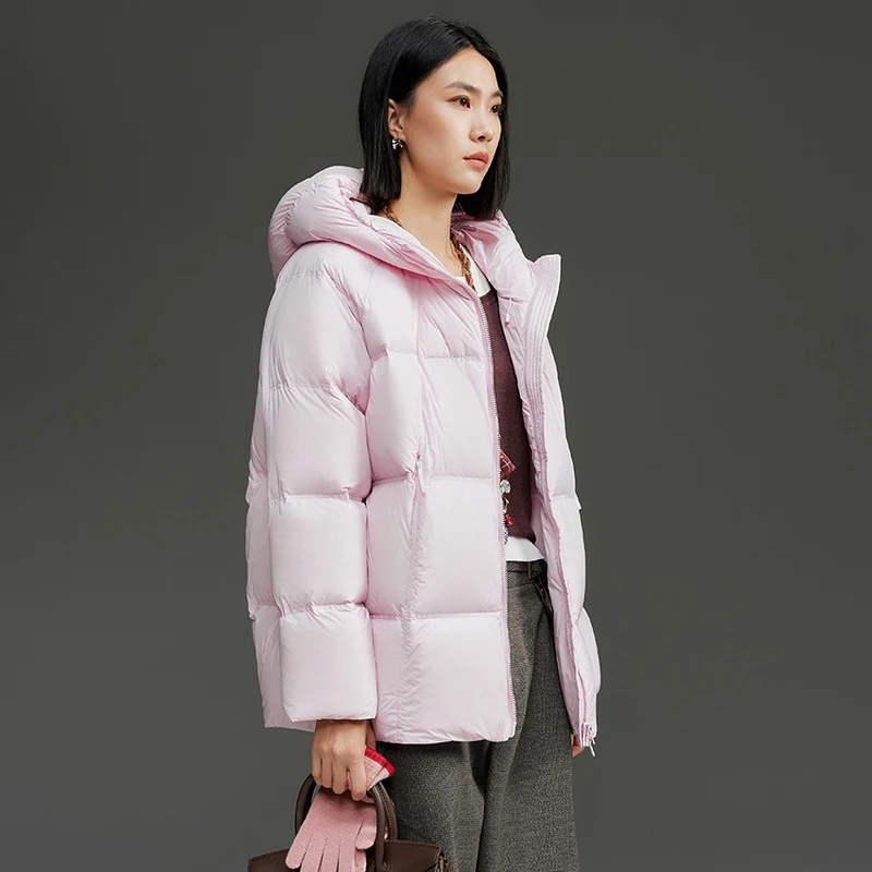 Damen Kurz geschnittene Boxy‑Steppjacke mit abnehmbarer Kapuze und Thermo‑Isolierung Nord Taschen