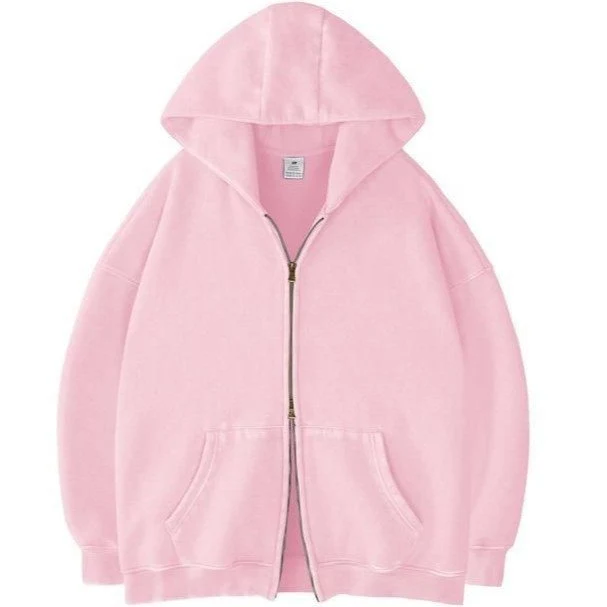 Unisex Oversized Kapuzenjacke mit Doppelreißverschluss und Kängurutaschen Nord Taschen