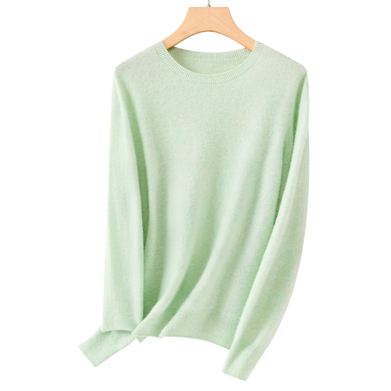 Damen Feiner Rundhals-Pullover aus ultraleichtem Feinstrick mit Rippbündchen Nord Taschen