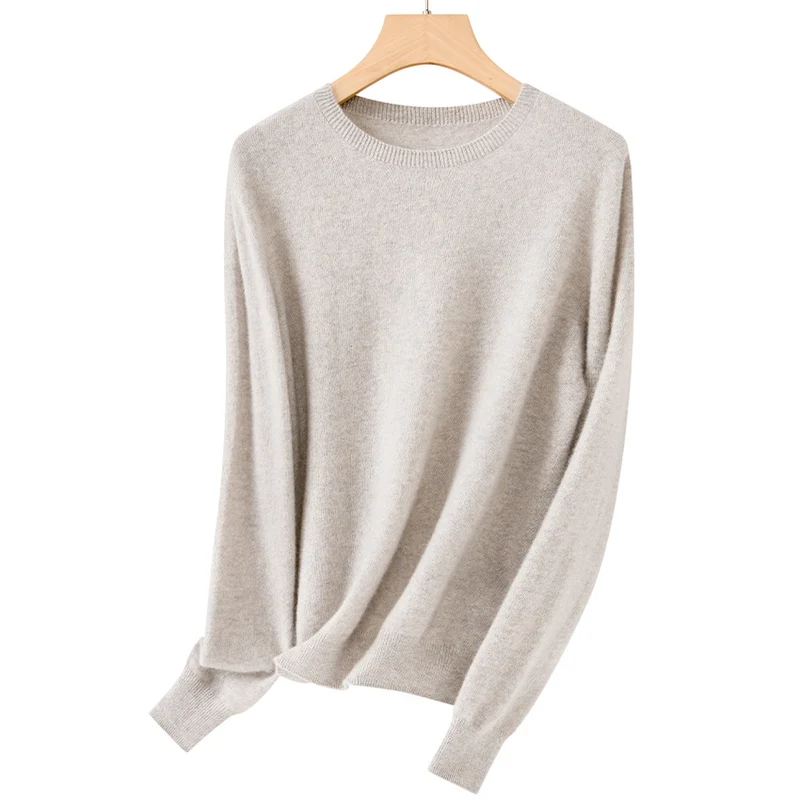 Damen Feiner Rundhals-Pullover aus ultraleichtem Feinstrick mit Rippbündchen Nord Taschen