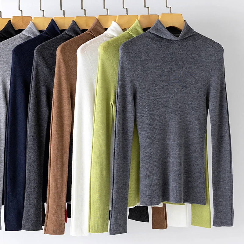 Damen Feiner Rollkragenpullover aus Stretch-Feinstrick mit schmaler Schnittführung Nord Taschen