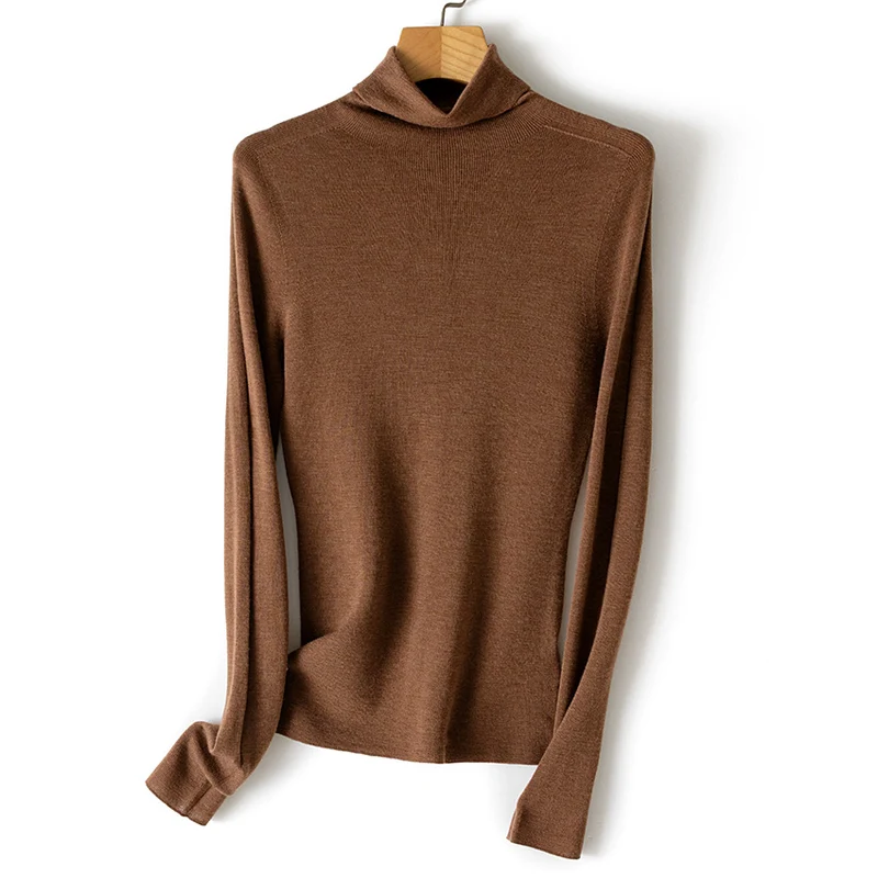 Damen Feiner Rollkragenpullover aus Stretch-Feinstrick mit schmaler Schnittführung Nord Taschen