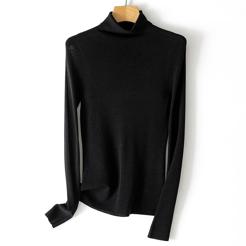 Damen Feiner Rollkragenpullover aus Stretch-Feinstrick mit schmaler Schnittführung Nord Taschen