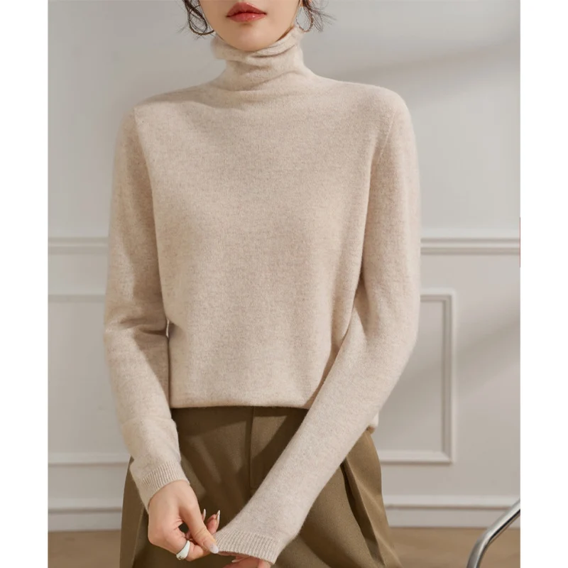 Damen Feiner Rollkragenpullover aus Kaschmir‑Mix mit schmaler Silhouette Nord Taschen