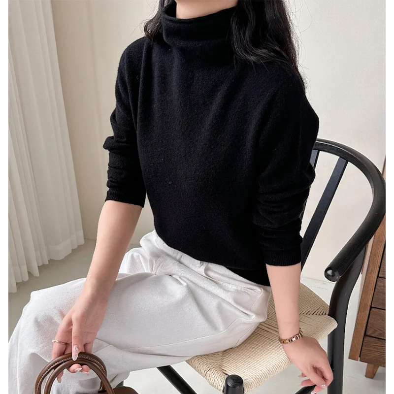 Damen Feiner Rollkragenpullover aus Kaschmir‑Mix mit schmaler Silhouette Nord Taschen
