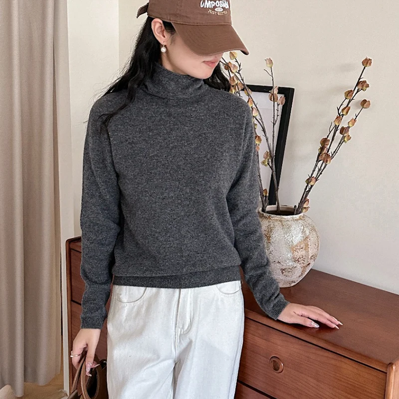Damen Feiner Rollkragenpullover aus Kaschmir‑Mix mit schmaler Silhouette Nord Taschen