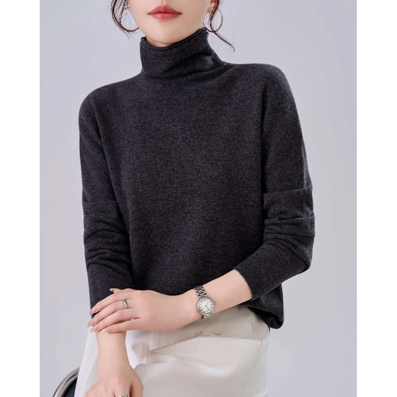 Damen Feiner Rollkragenpullover aus Kaschmir‑Mix mit schmaler Silhouette Nord Taschen