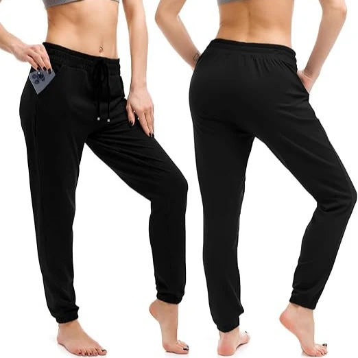 Damen Jogginghose mit hohem elastischem Bund, Tunnelzug und schmal zulaufenden Säumen Nord Taschen