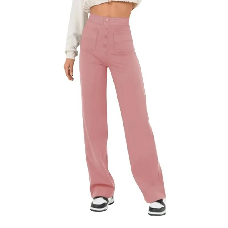 Damen Hochtaillierte Wide‑Leg Hose mit aufgesetzten Taschen Nord Taschen