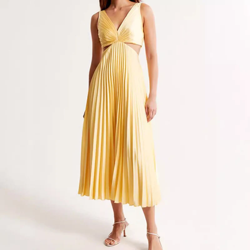 Damen Elegant gefaltetes Abendkleid