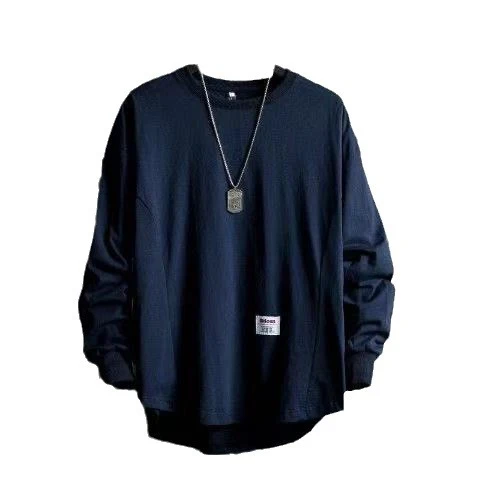 Herren weites Langarm-Sweatshirt mit verlängertem Rückensaum und aufgenähtem Label Nord Taschen