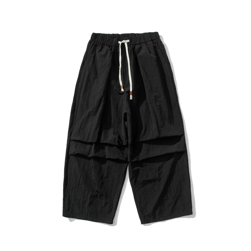 Herren Weite Utility-Loungehose mit überlappenden Falten und Kordelzugbund Nord Taschen