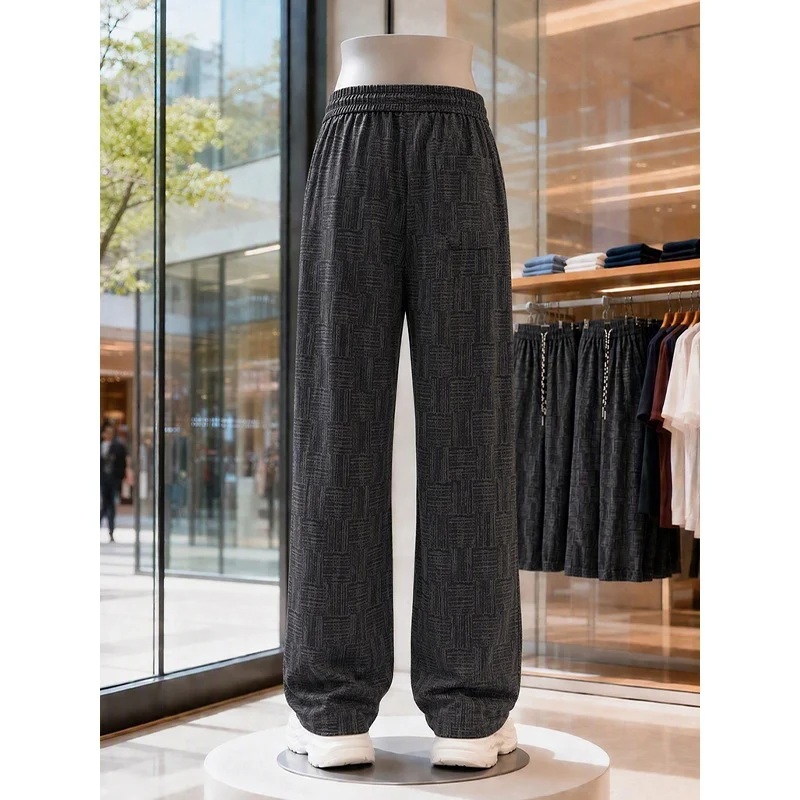 Herren Weite texturierte Loungehose mit Kordelzug und elastischem Bund Nord Taschen