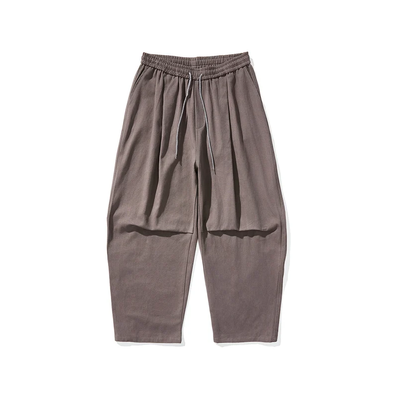 Herren Weite Relaxed-Fit Stoffhose mit Tunnelzug und Bundfalten Nord Taschen