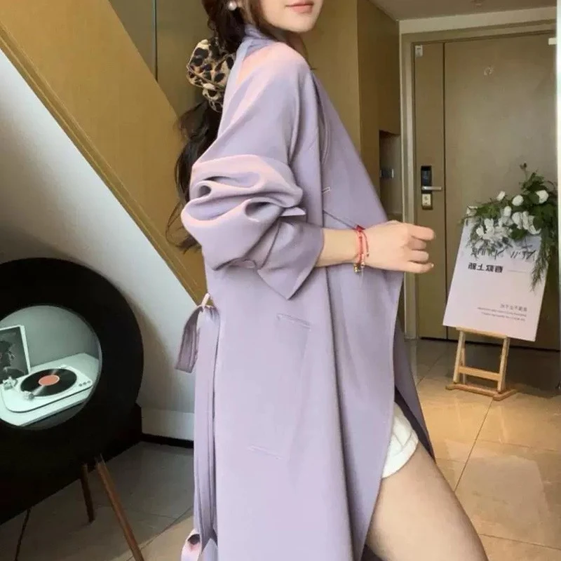 Damen Oversized Wickelmantel mit asymmetrischem Schnitt und verstellbaren Manschetten Nord Taschen