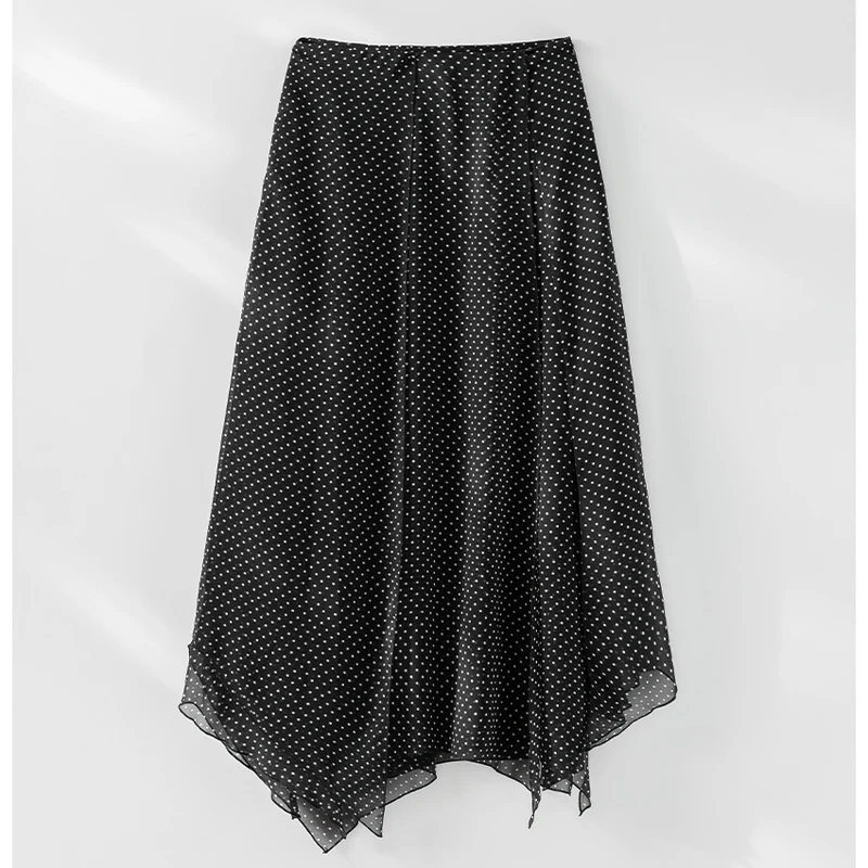 Damen Chiffonbluse mit Schleifenkragen, feinen Pintucks und Tupfenmuster Nord Taschen