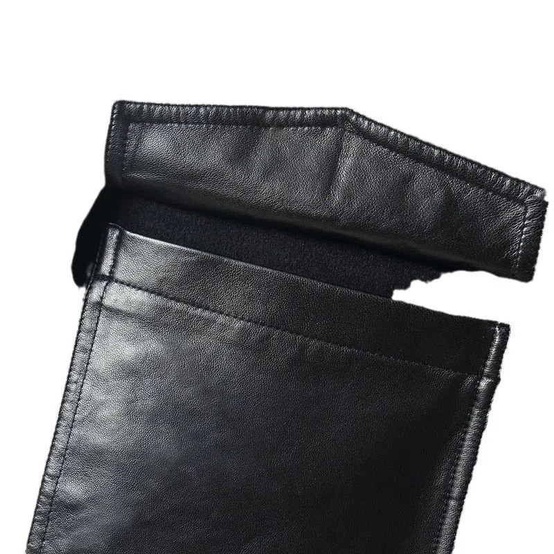 Herren Reißverschluss-Wollmix-Jacke mit Lederkragen und schlanker Silhouette Nord Taschen