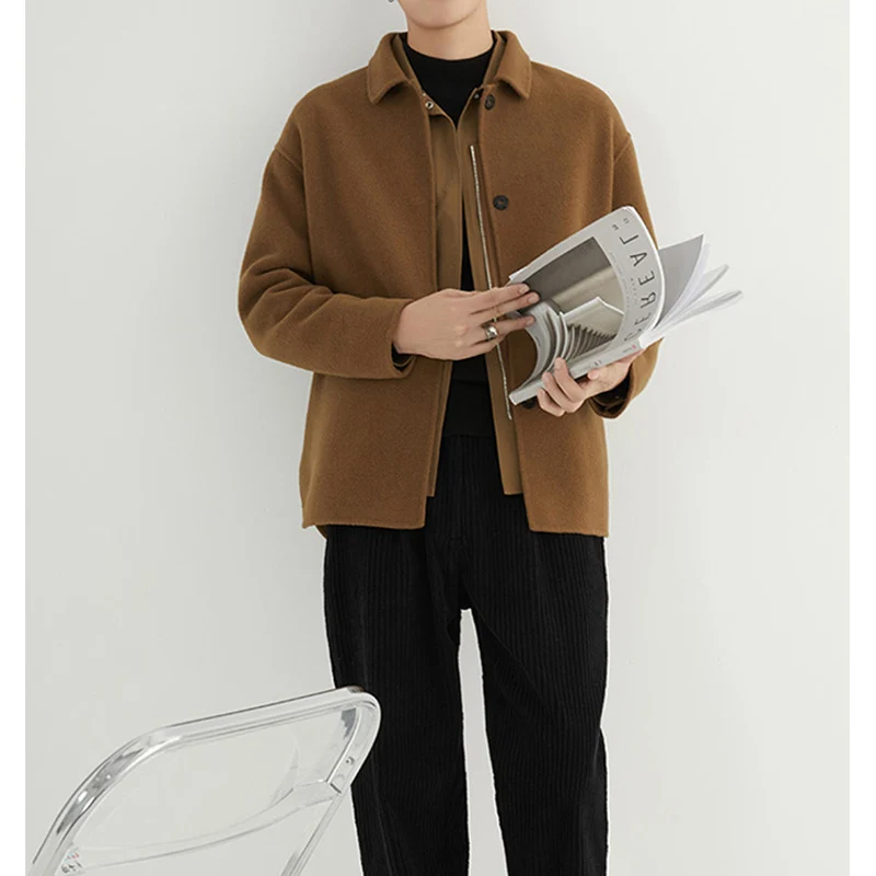 Herren Oversize Woll‑Mischjacke mit Hemdkragen und aufgesetzten Taschen Nord Taschen