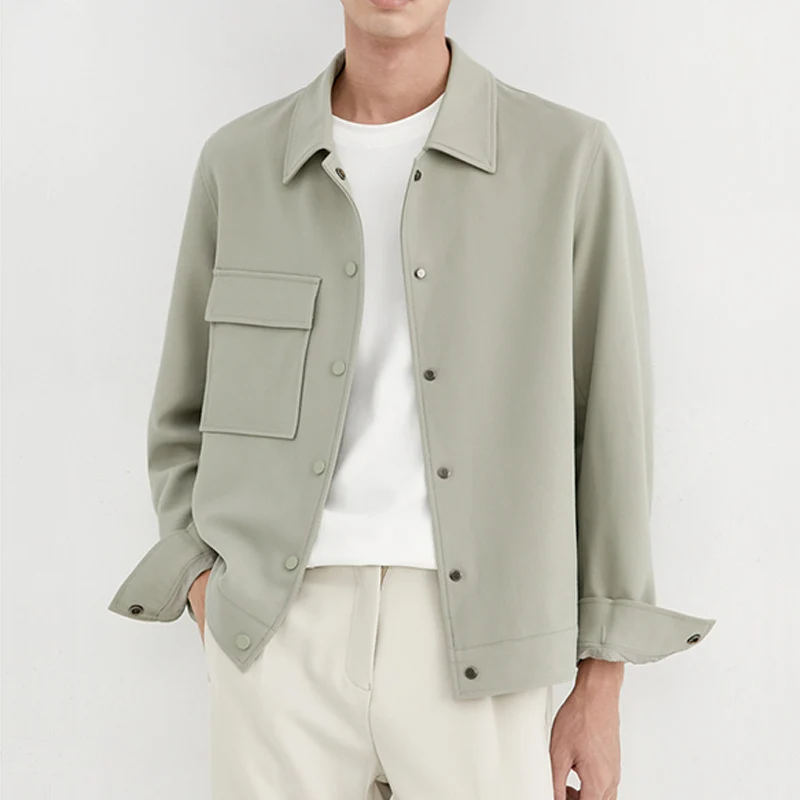 Herren Oversize-Utility-Jacke mit aufgesetzter Brusttasche und Druckknopfleiste Nord Taschen