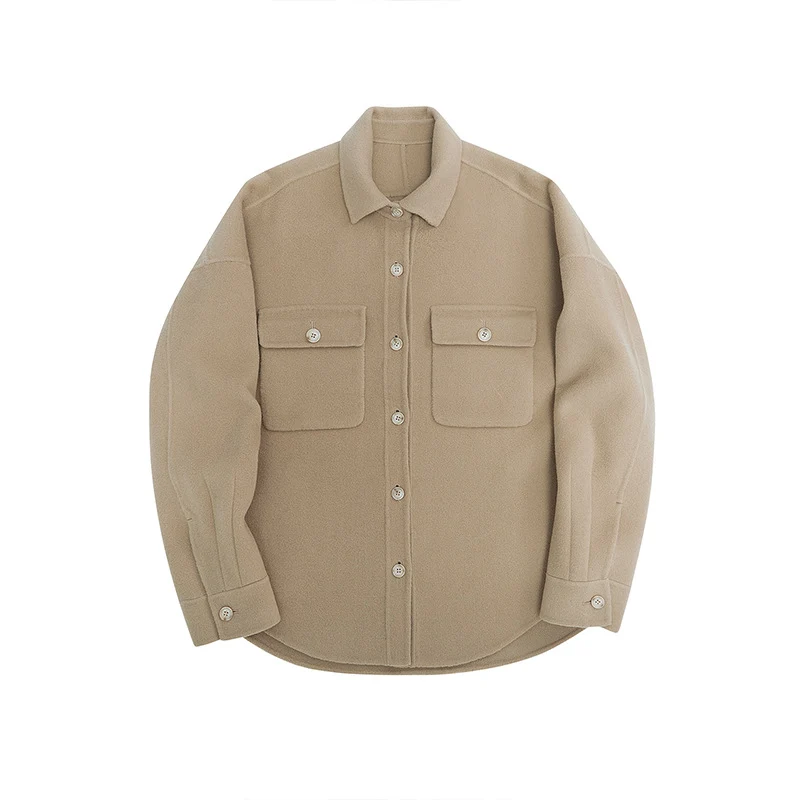 Herren Overshirt aus Wollmix mit überschnittener Schulter und aufgesetzten Brusttaschen Nord Taschen