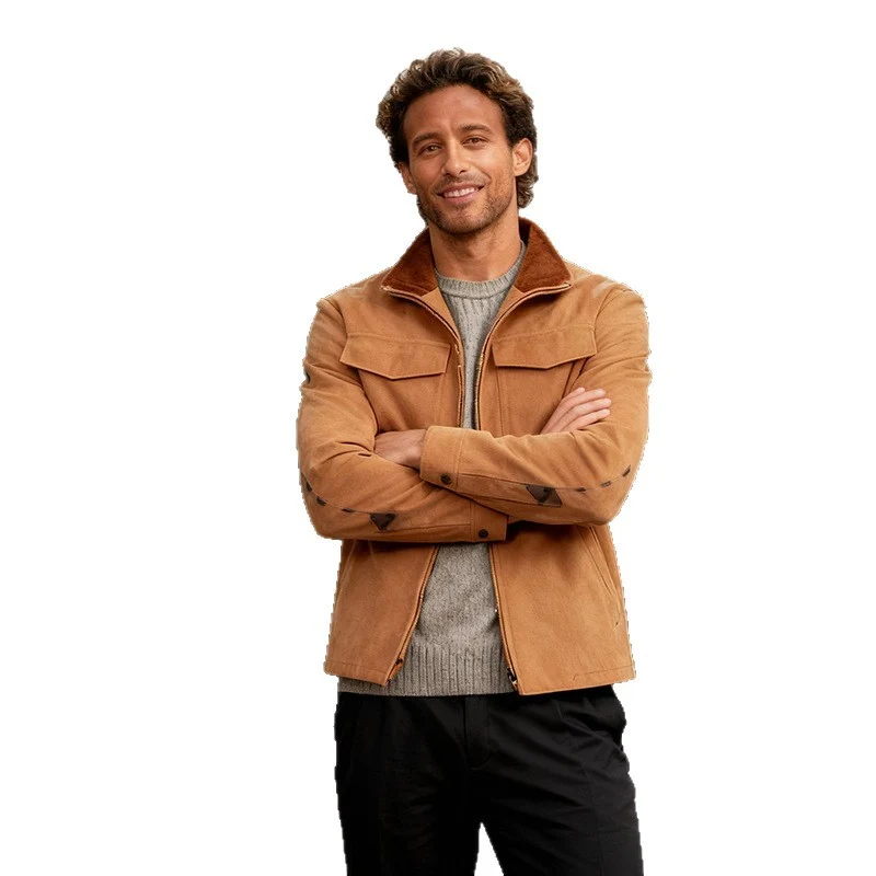 Herren Kurzjacke im Overshirt-Look mit zwei markanten Pattentaschen und Stehkragen Nord Taschen