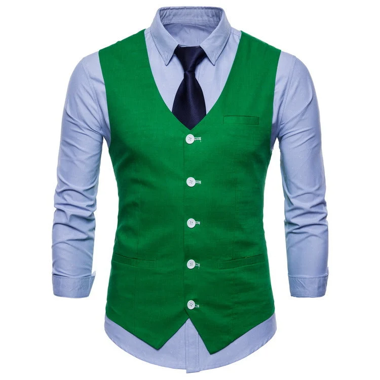Herren elegante Anzugweste mit praktischen Taschen und detailliertem Design