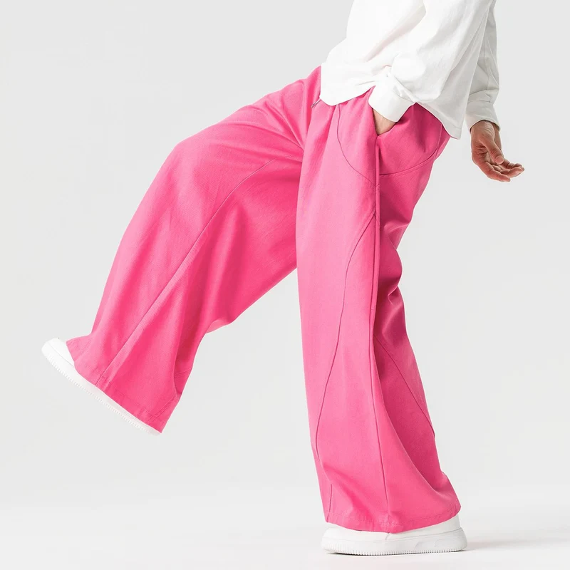 Herren Weite Lounge‑Hose im Palazzo‑Cut aus Baumwollmix mit Tunnelzug und Eingrifftaschen Nord Taschen