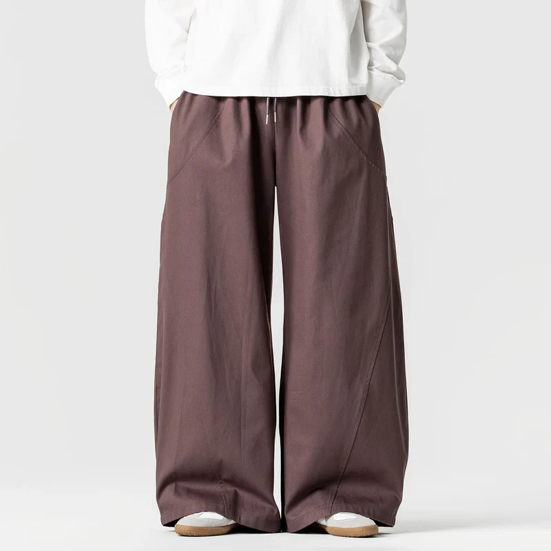 Herren Weite Lounge‑Hose im Palazzo‑Cut aus Baumwollmix mit Tunnelzug und Eingrifftaschen Nord Taschen