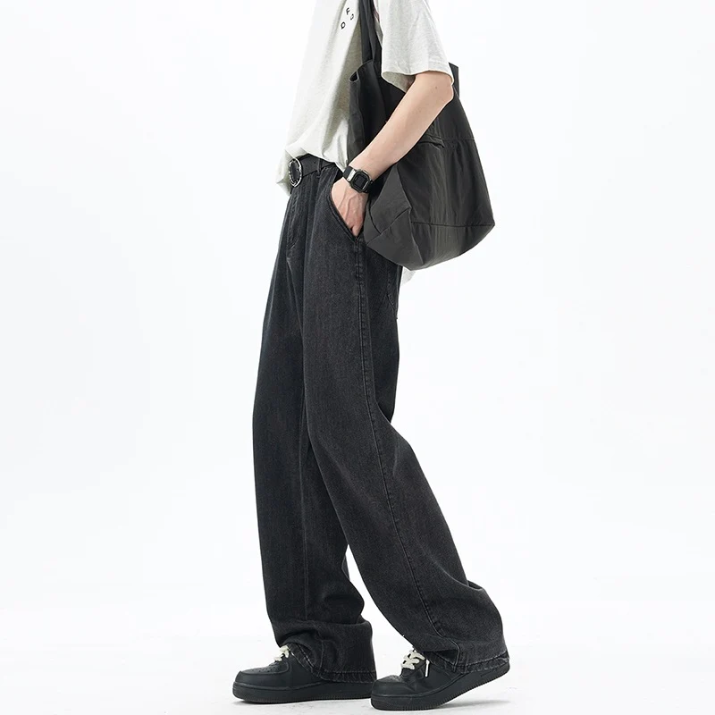 Herren Weite Denim-Jeans mit Vintage-Waschung und tiefem Schritt Nord Taschen