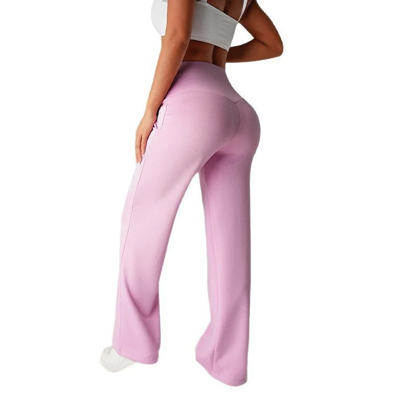 Damen High‑Waist Palazzo‑Sweatpants mit Bügelfalte und Komfortbund Nord Taschen