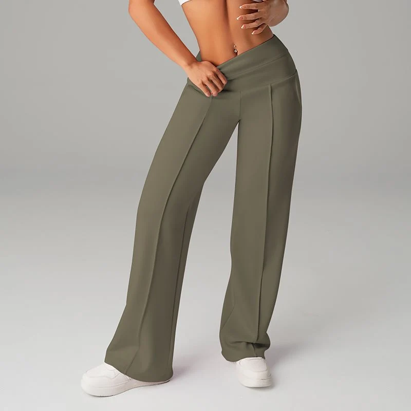 Damen High‑Waist Palazzo‑Sweatpants mit Bügelfalte und Komfortbund Nord Taschen