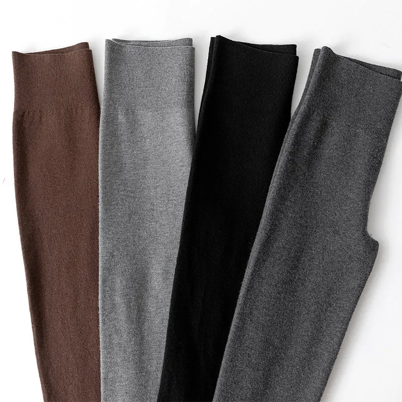 Damen Hochtaillierte Feinstrick-Leggings mit nahtlosem Komfortbund Nord Taschen