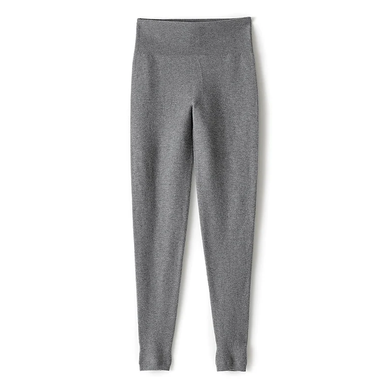 Damen Hochtaillierte Feinstrick-Leggings mit nahtlosem Komfortbund Nord Taschen