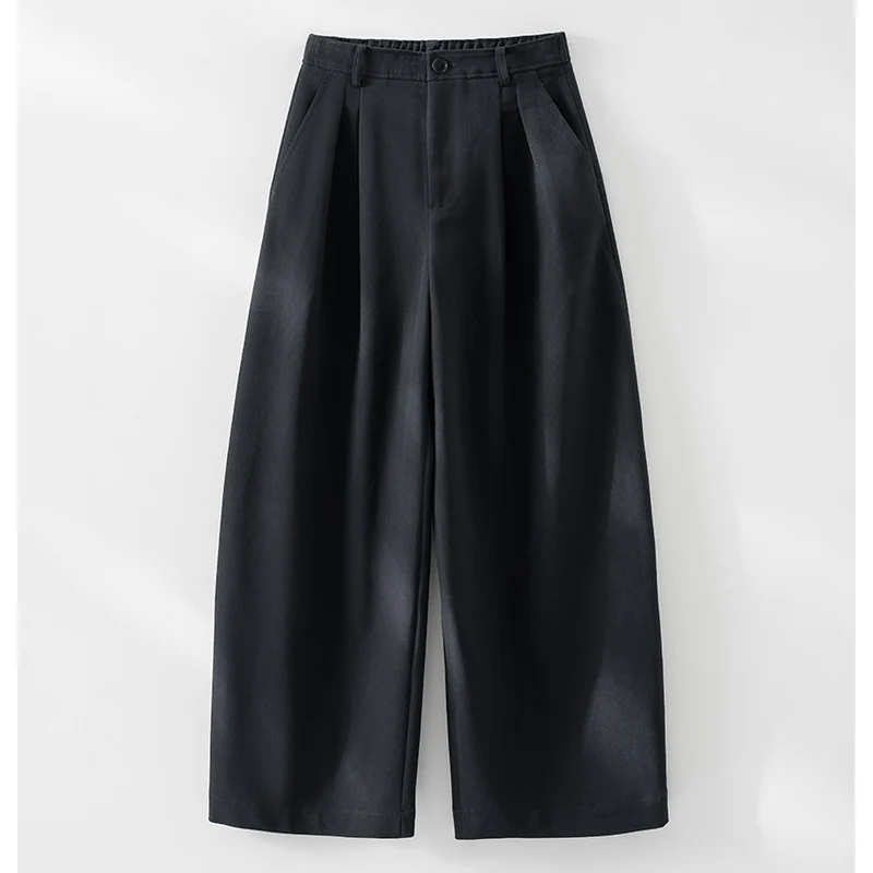 Damen Hochtaillierte Bundfalten-Palazzohose mit weitem Bein und teil-elastischem Bund Nord Taschen