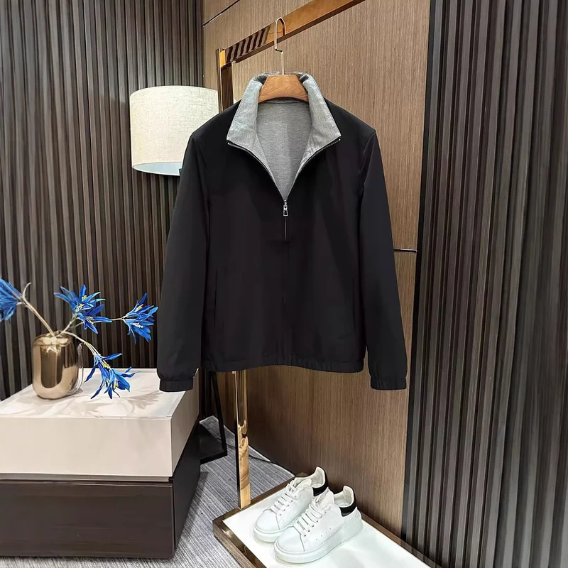 Herren Leichte Reißverschluss-Jacke mit elastischem Saum und kontrastkragen Nord Taschen