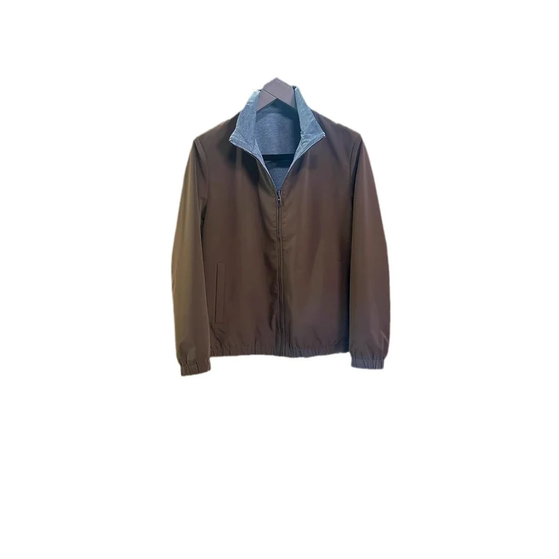 Herren Leichte Reißverschluss-Jacke mit elastischem Saum und kontrastkragen Nord Taschen
